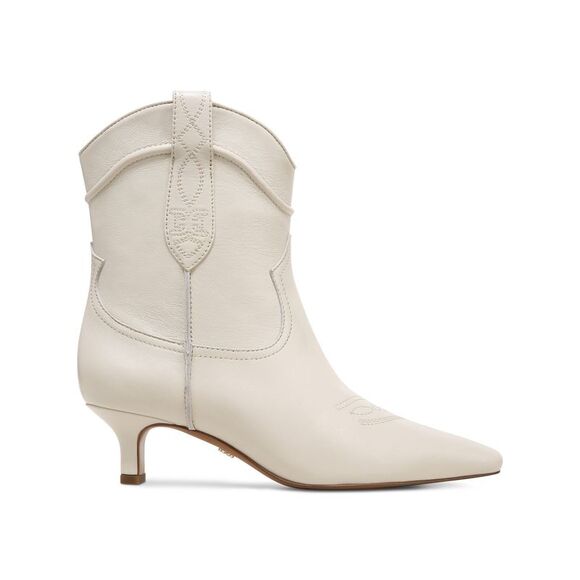 NWT SAM EDELMAN Womens Ivory Taryn Square Toe Leather Western Boot 8.5 M - Picture 2 of 5